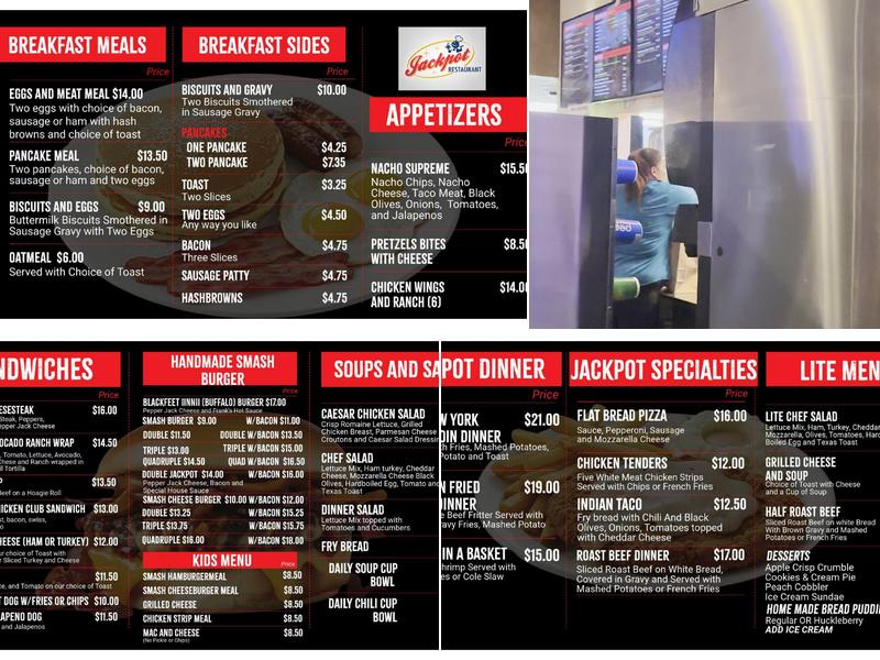 Jackpot Restaurant Menu