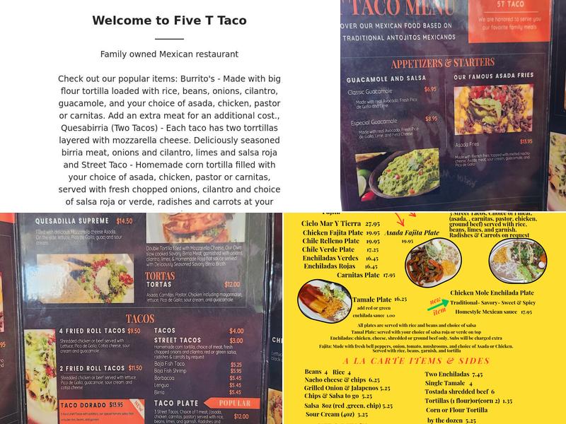 5T Taco @ 406 Menu