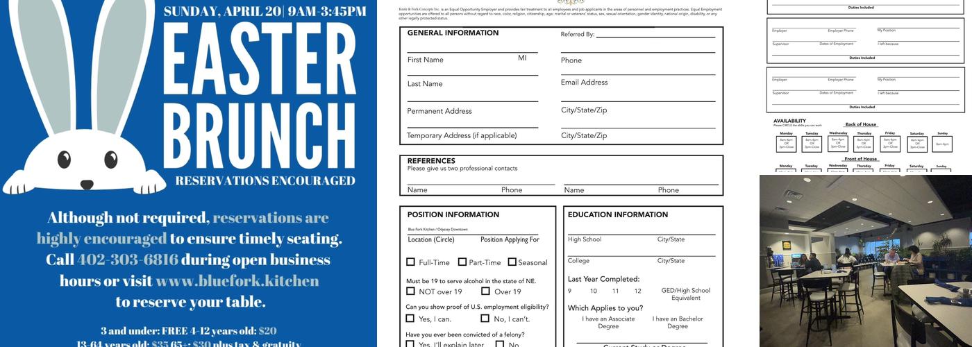 Blue Fork Kitchen Menu