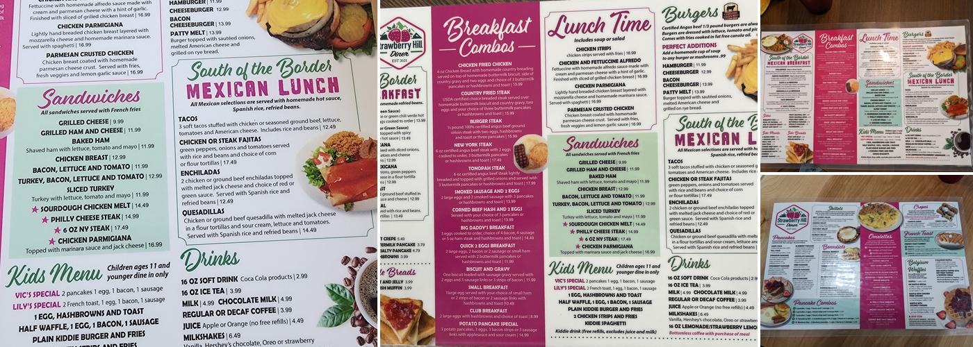 Strawberry Hill Diner Menu