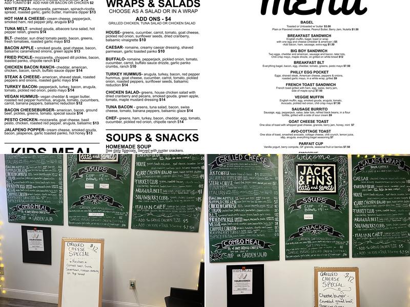 Jack & Fin's Menu