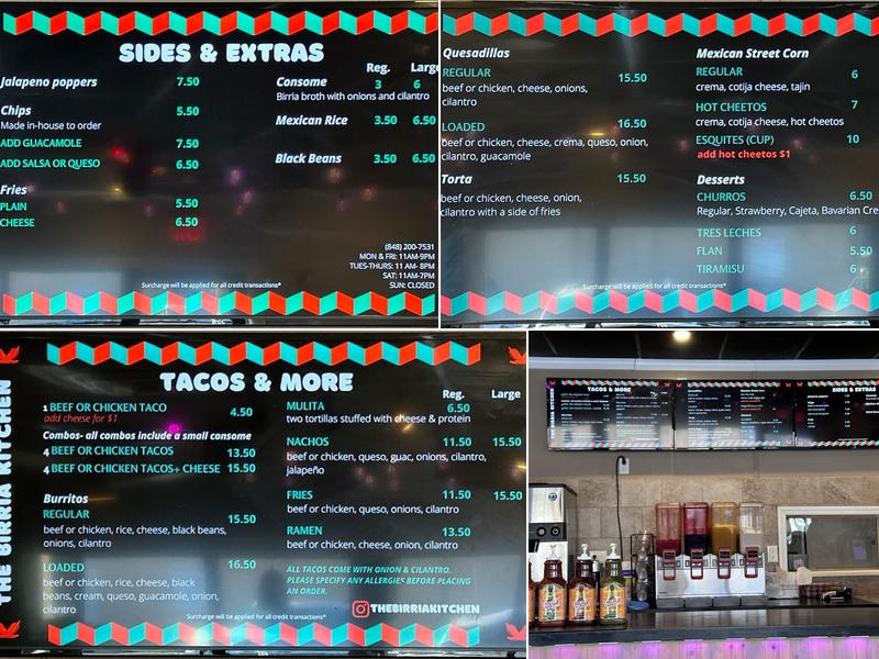 The Birria Kitchen Menu