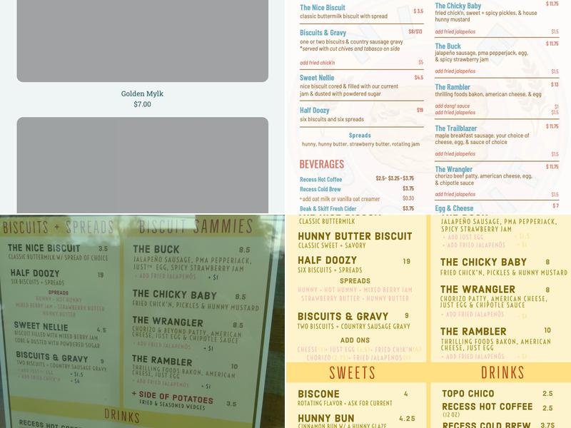 NICE Biscuit Menu
