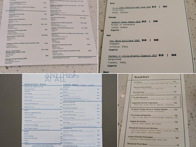 Anything At All Menu