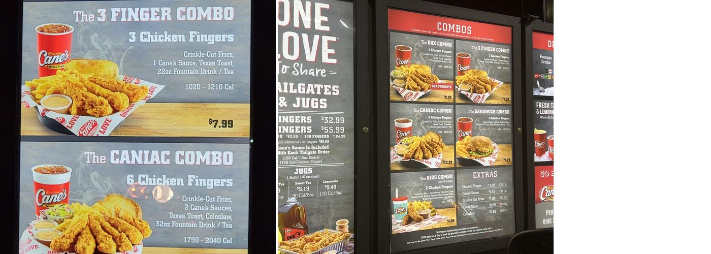 Raising Cane's Chicken Fingers Menu