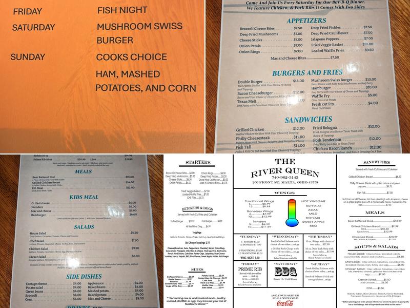 River Queen Tavern Menu