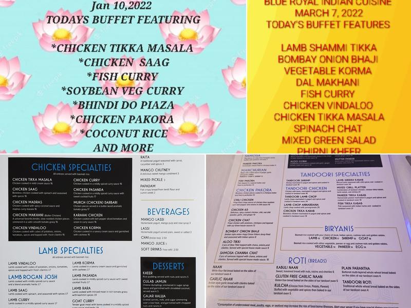 Blue Royal Menu