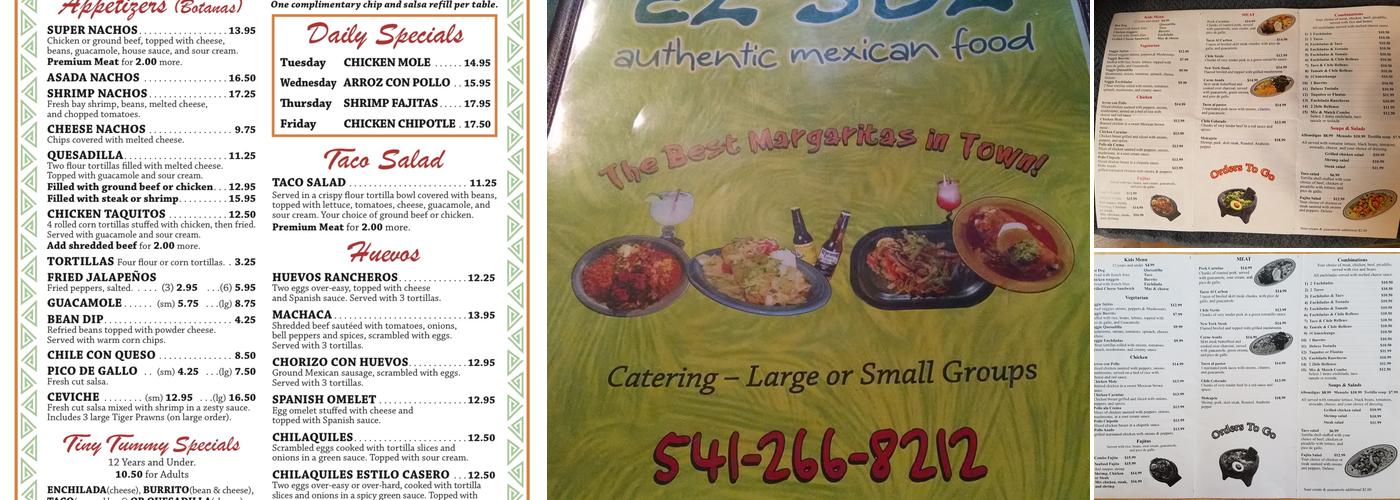 Playa Del Sol Mexican Restaurant Menu