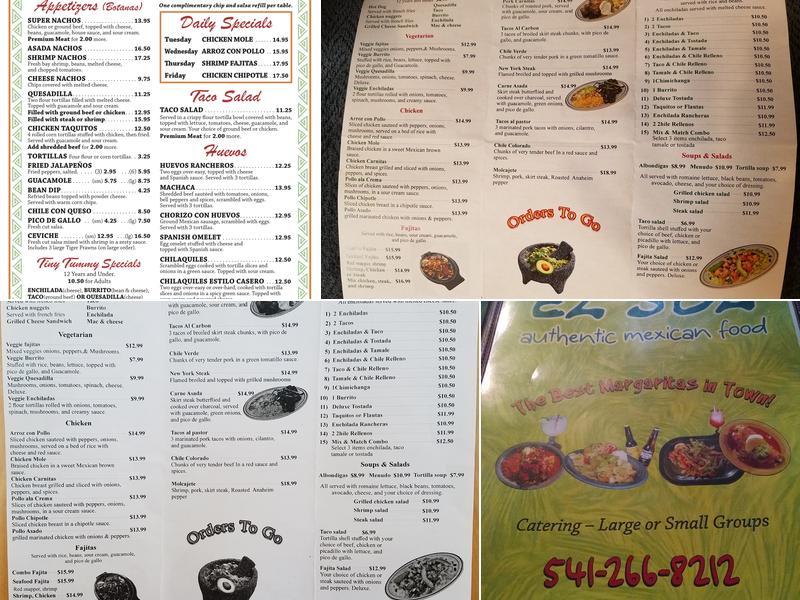 Playa Del Sol Mexican Restaurant Menu