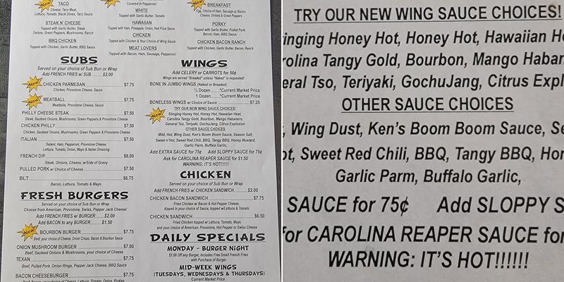 Mugs Tavern Menu