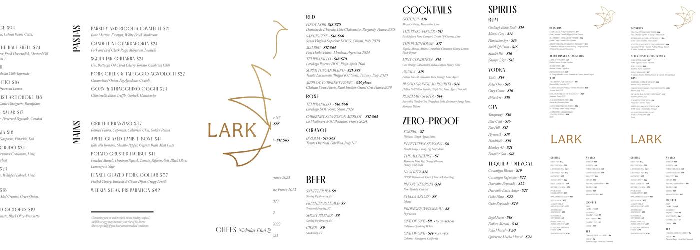 Lark Menu