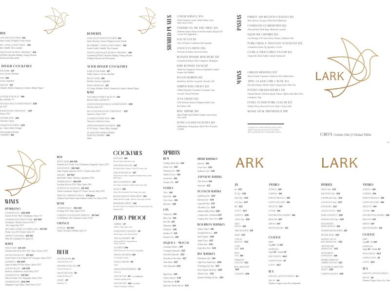 Lark Menu