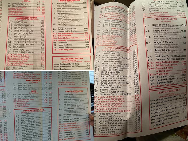 China King Menu
