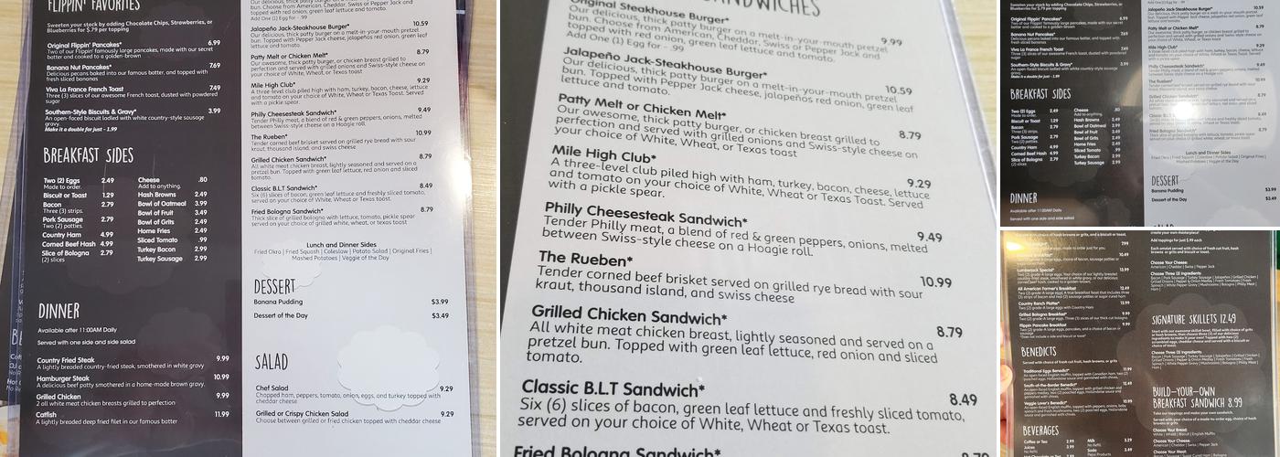 That Flippin' Egg Menu