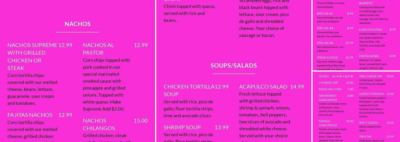 423 Taco Menu