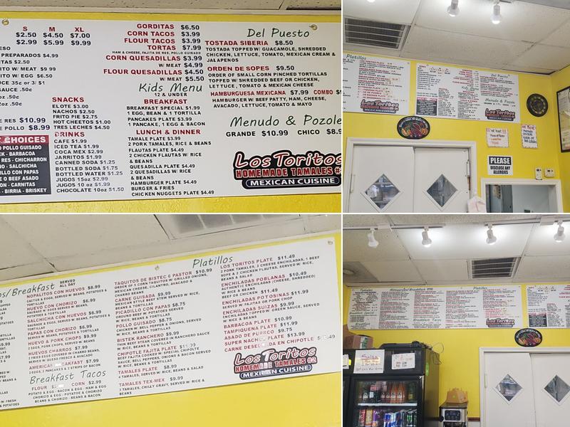 Los Toritos Tamales Menu