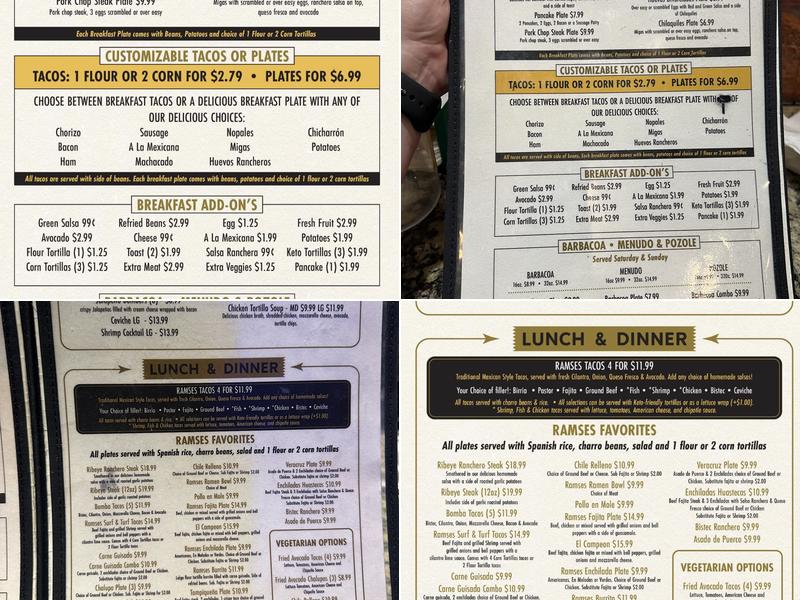 Ramses Tacos & Tequila Menu