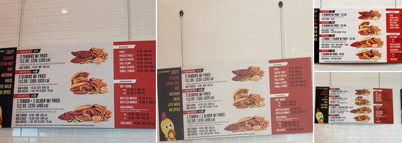 Dave’s Hot Chicken Menu