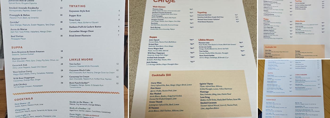 Canje Menu