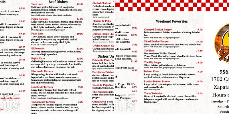 Ms. Zuri's Kitchen Menu