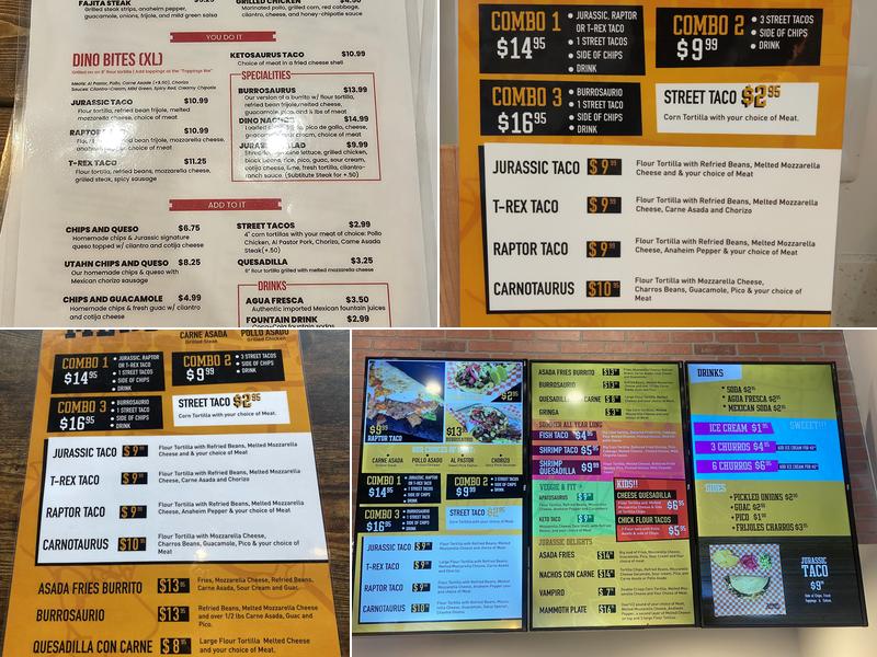 Jurassic Tacos Pleasant Grove Menu