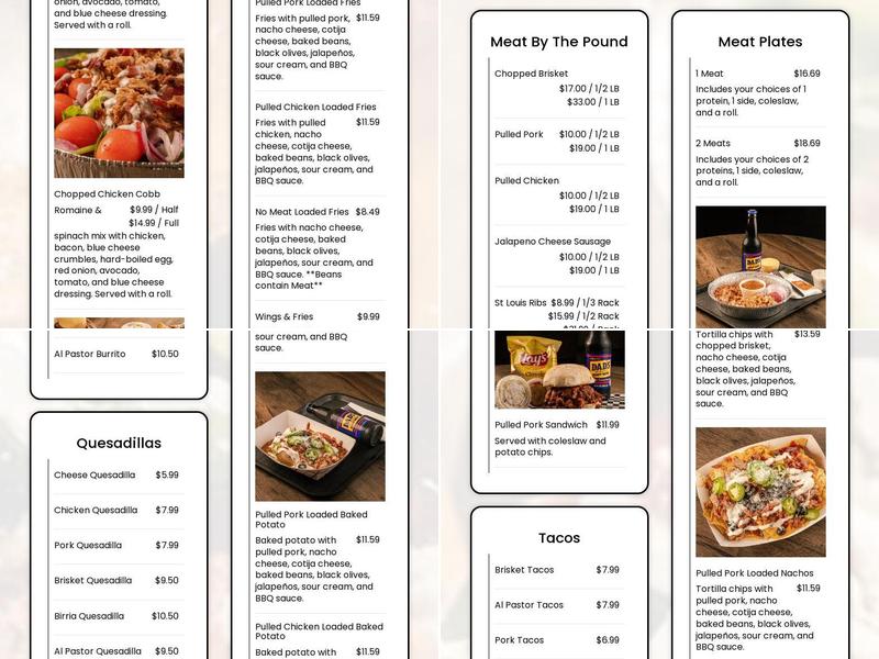 Over the Cole’s BBQ Menu