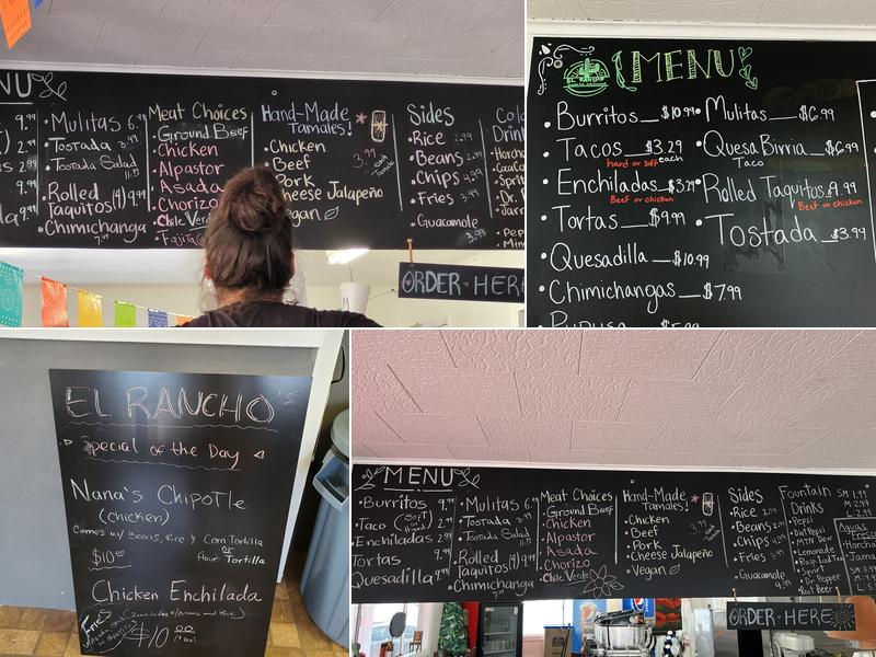 El Rancho Menu