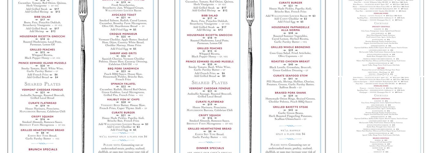 curATE cafe Menu