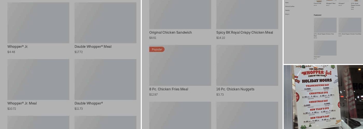 Burger King Menu