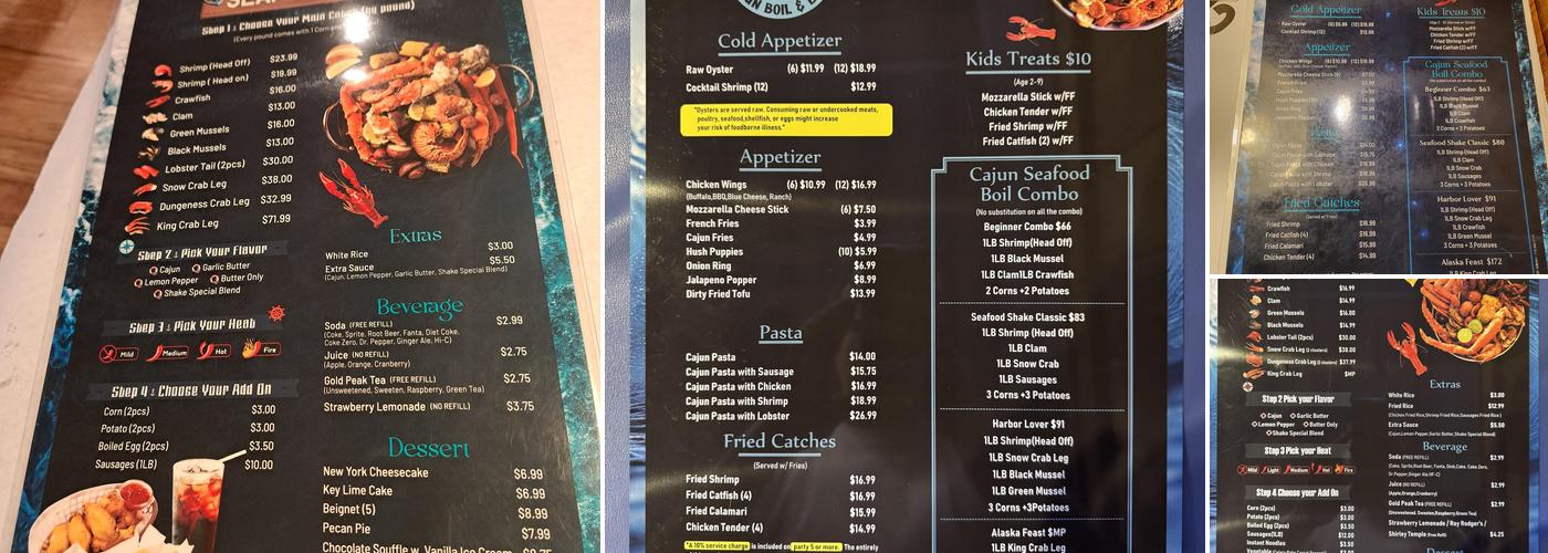 Crab King Cajun Boil & Bar Menu