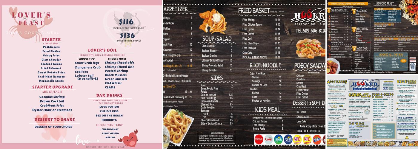 HOOKED SEAFOOD BOIL & BAR Menu