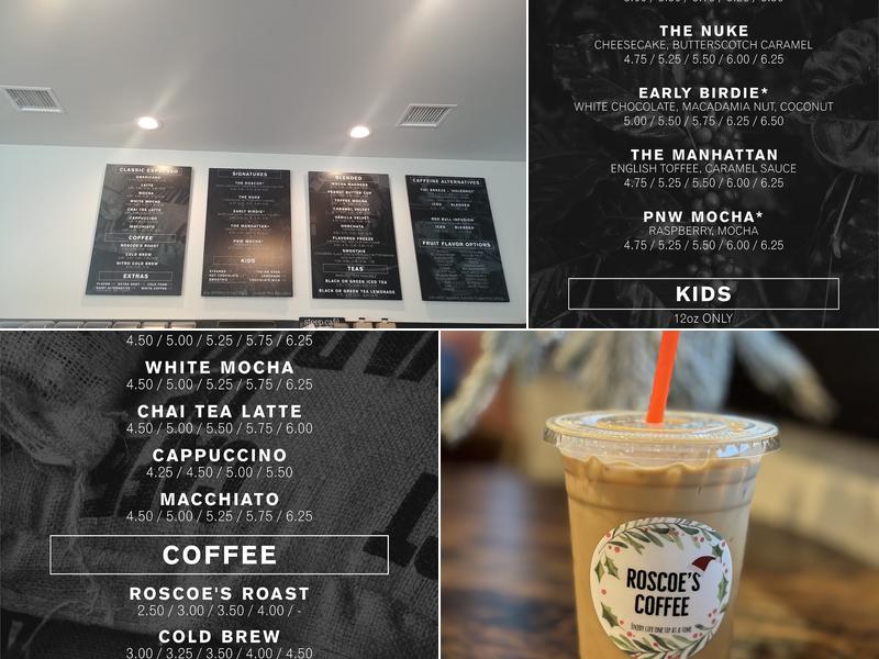 Roscoe's Coffee Menu