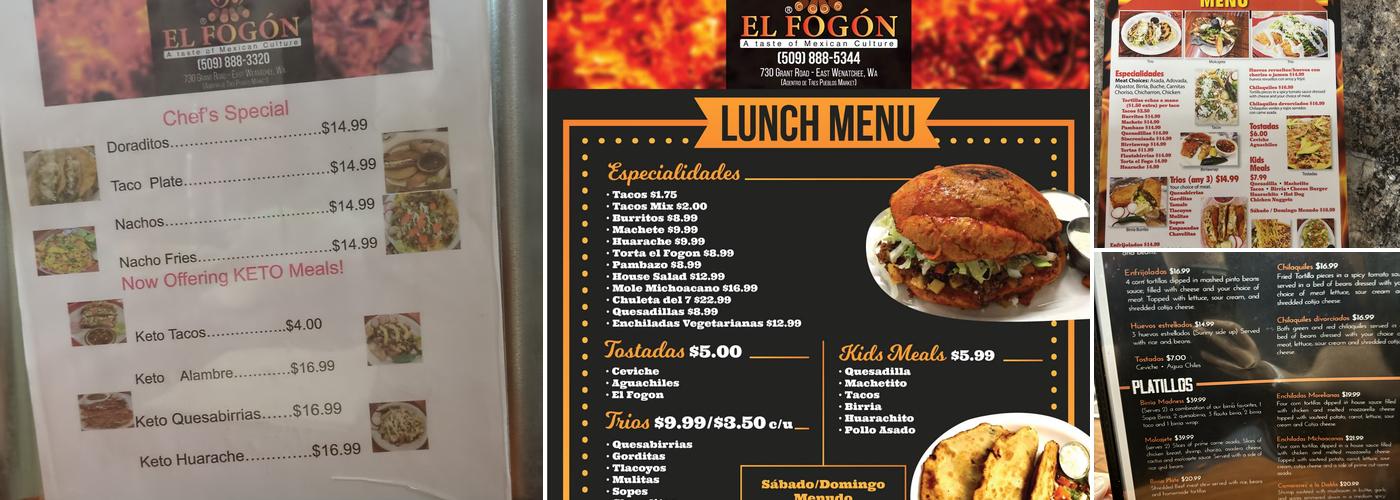 El Fogon Menu