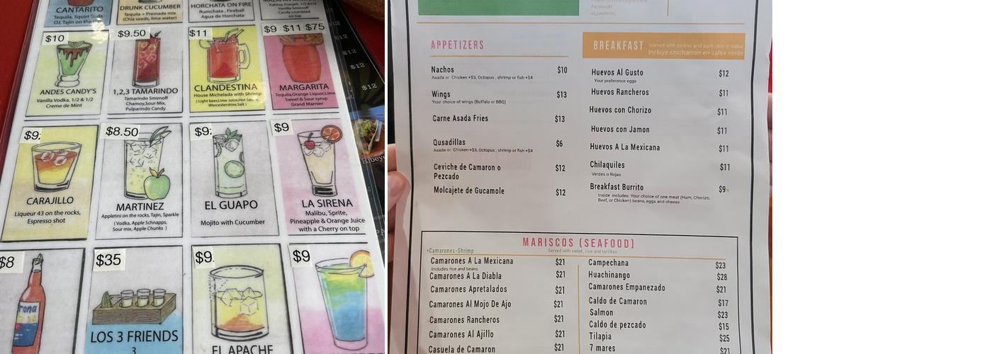 El Cantarito Menu