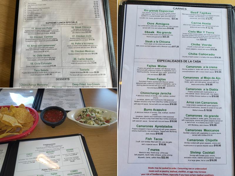 Rio Grande Menu