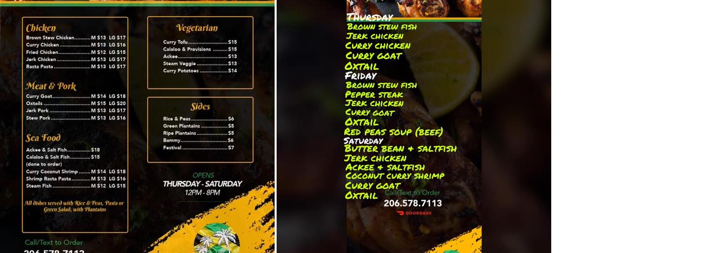 Just Like Home Caribbean market and kitchen llc Menu