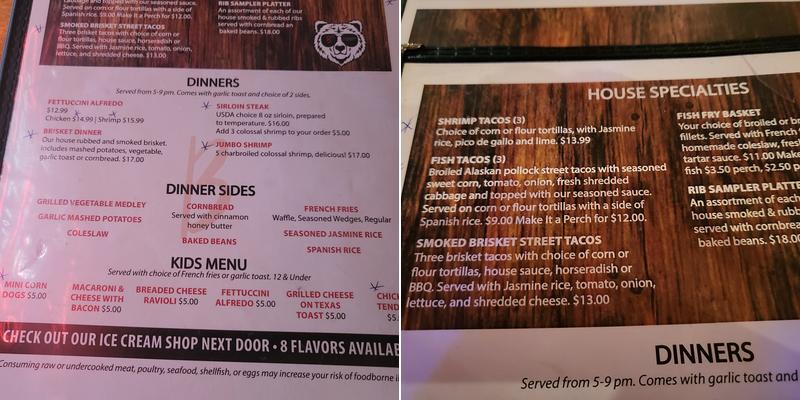 BackWoods Bar & Grill Menu