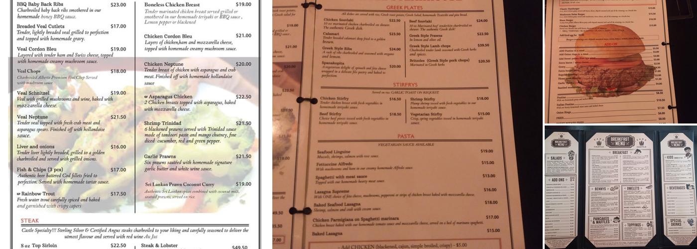 Sand Castle Steakhouse Menu