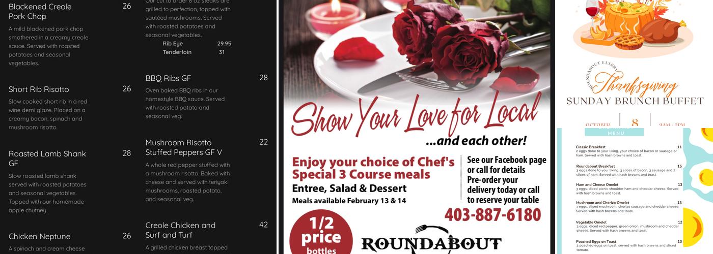 Roundabout Eatery Menu