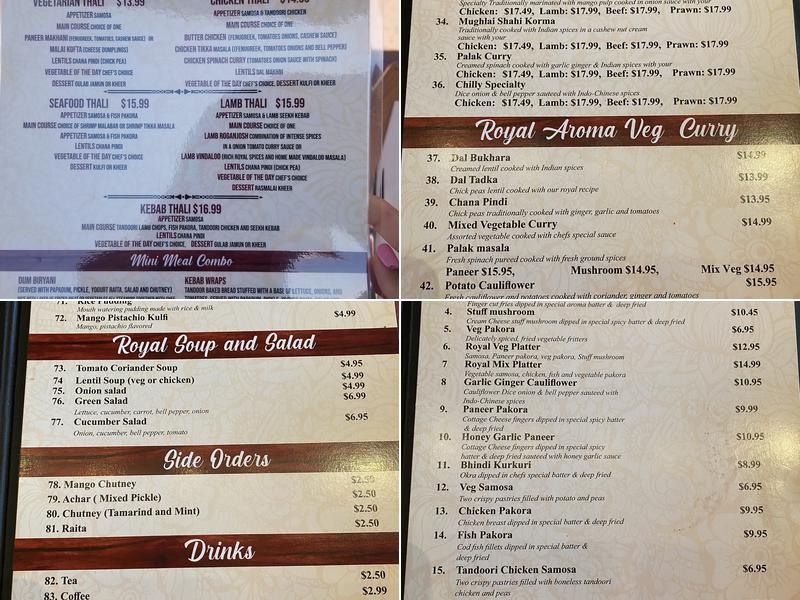 Royal Aroma Menu