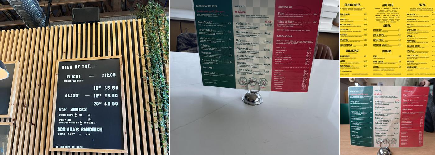 Adriana’s Menu