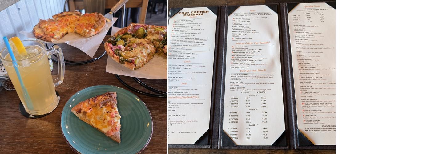 Cozy Corner Pizzeria Menu