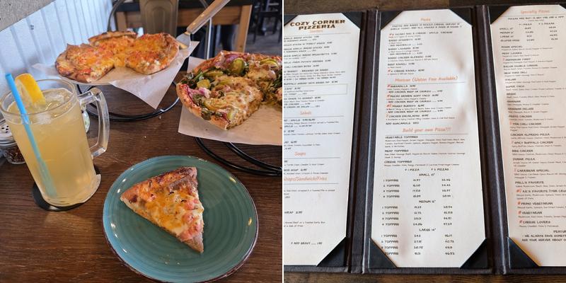 Cozy Corner Pizzeria Menu