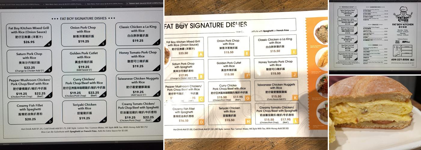 Fat Boy Kitchen Menu