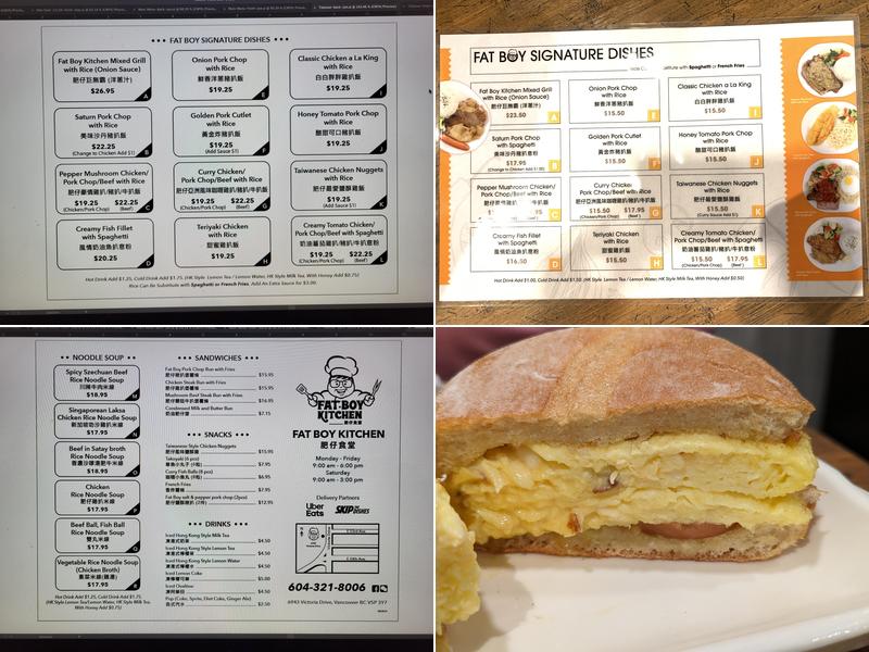 Fat Boy Kitchen Menu