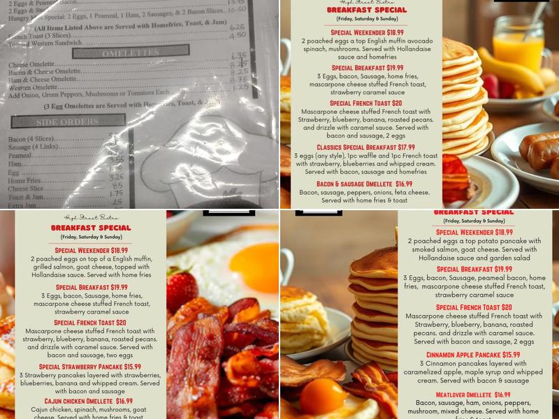 High Street Bistro Menu