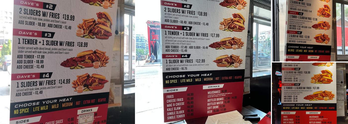Dave's Hot Chicken Menu
