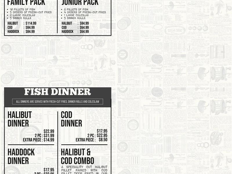 Frydays Authentic Fish & Chips Menu