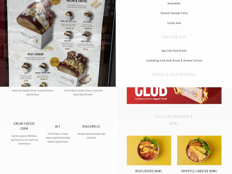 Egg Club North York Menu