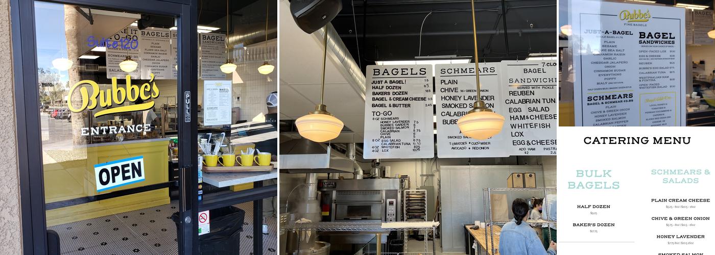 Bubbe's Bagels Menu